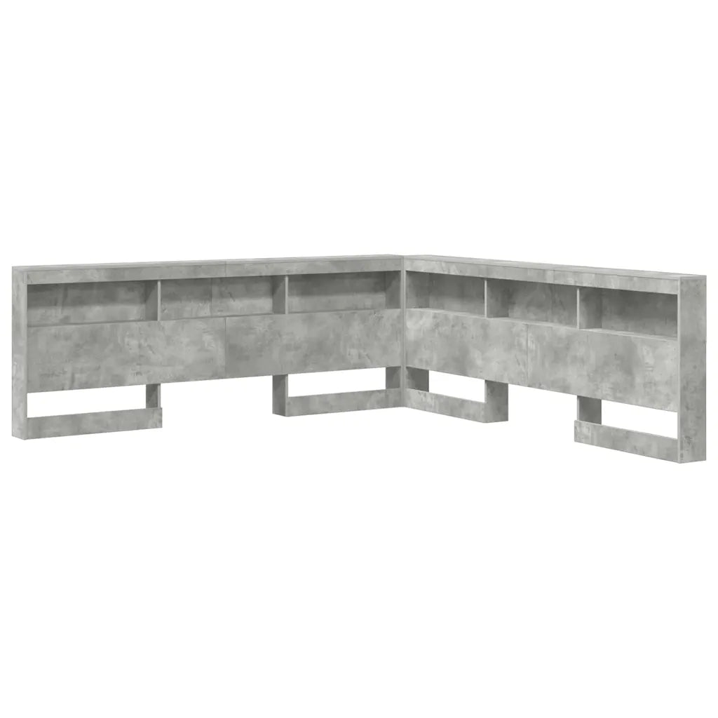 vidaXL Testata contenitore Grigio cemento 200 cm Legno multistrato