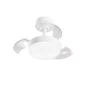 Ventilatore da Soffitto con Luce LED Integrata 24W, Pale a Scomparsa in Acrilico Trasparente, Motore DC, Bianco, D.56 cm - Perenz