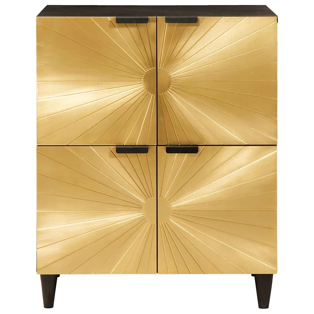 Mobile laterale con archiviazione Nero e Oro 60 x 33,5 x 75 cm 4017854