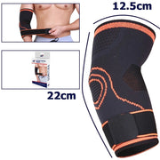 Trade Shop - Coppia Gomitiera Fascia Elastica Supporto Per Gomito Sport Anallergico Arancione -
