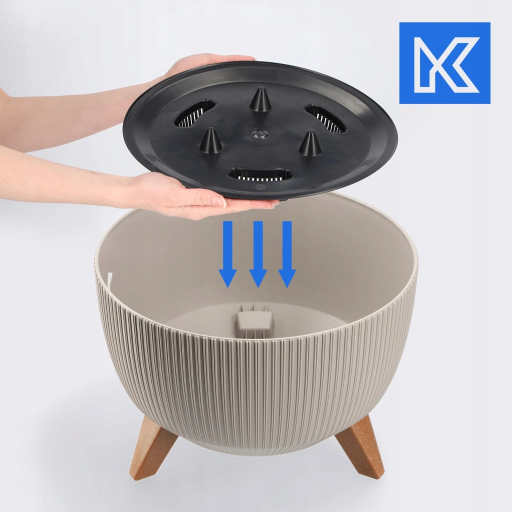 Vaso da giardino KADAX con gambe per fiori, grande ciotola rotonda da 33 cm
