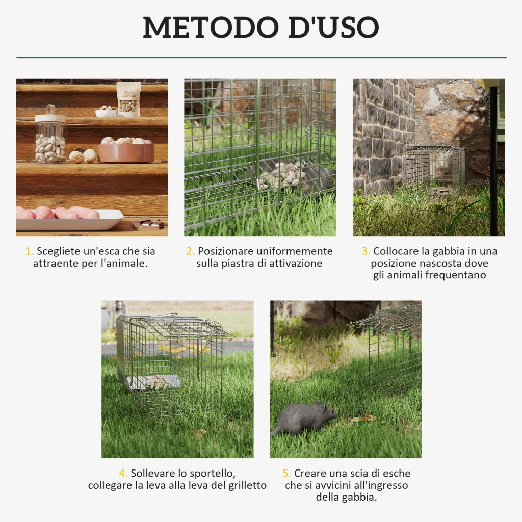 Trappola per Ratti, Topi e Nutrie Pieghevole in Acciaio