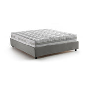 Letto matrimoniale Arto, Letto contenitore con rivestimento in tessuto, Made in Italy, Apertura frontale, con materasso cm 140x190 incluso, Grigio