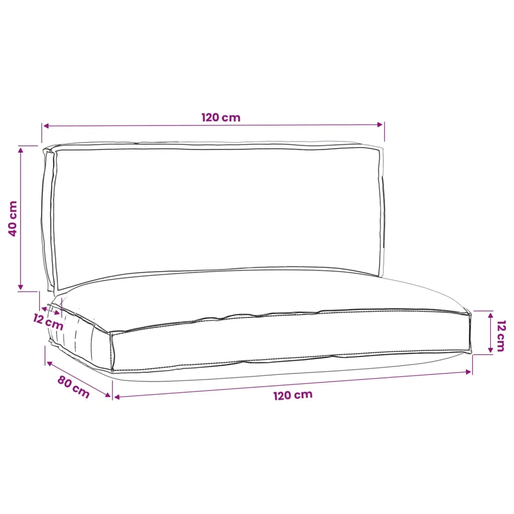 Set di Cuscini per Pallet 2 pz | Cuscini per sedie Antracite Tessuto Oxford