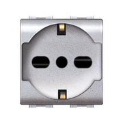 LIFE 4050 TEC PRESA SCHUKO BIPASSO ARGENTO SATIN- 6,0 pz
