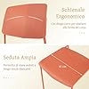 Set di Sedie da Pranzo da 4 Pezzi, Sedie Laterali senza Bracci con Schienale Ergonomico e Seduta Ampia, Sedie da Cucina Accumulabili per Casa e Ufficio, Portata 160 kg (Colorato)