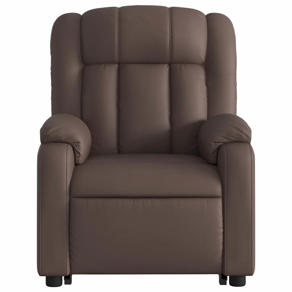 Poltrona Alzapersona Reclinabile Massaggio Marrone Similpelle 3205273