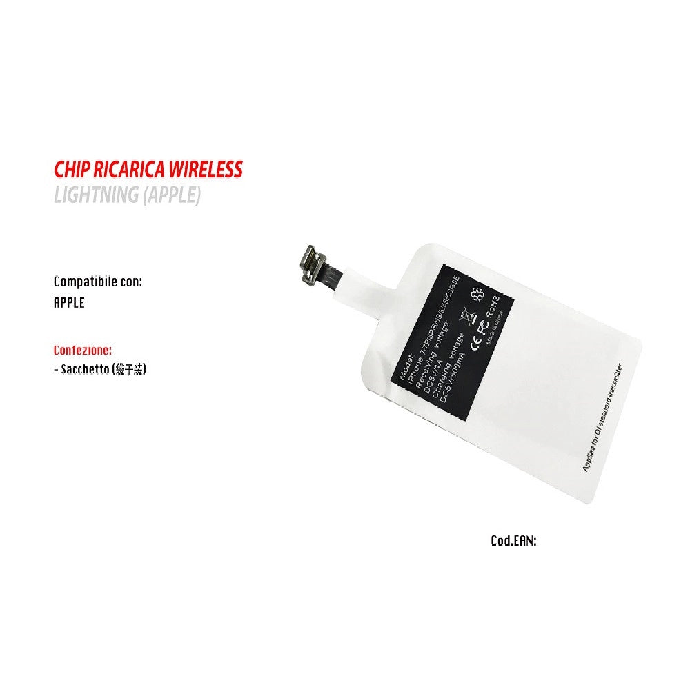 Trade Shop - Caricabatterie Wireless Chip Ricarica Per Iphone 7/7p/6p/6/6s/5/5s/5c/5se Maxtech -