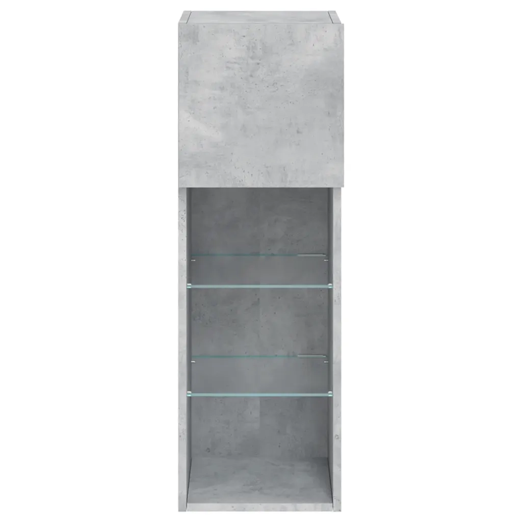 Mobili TV con Luci LED 2pz Grigio Cemento 30,5x30x90 cm 837008