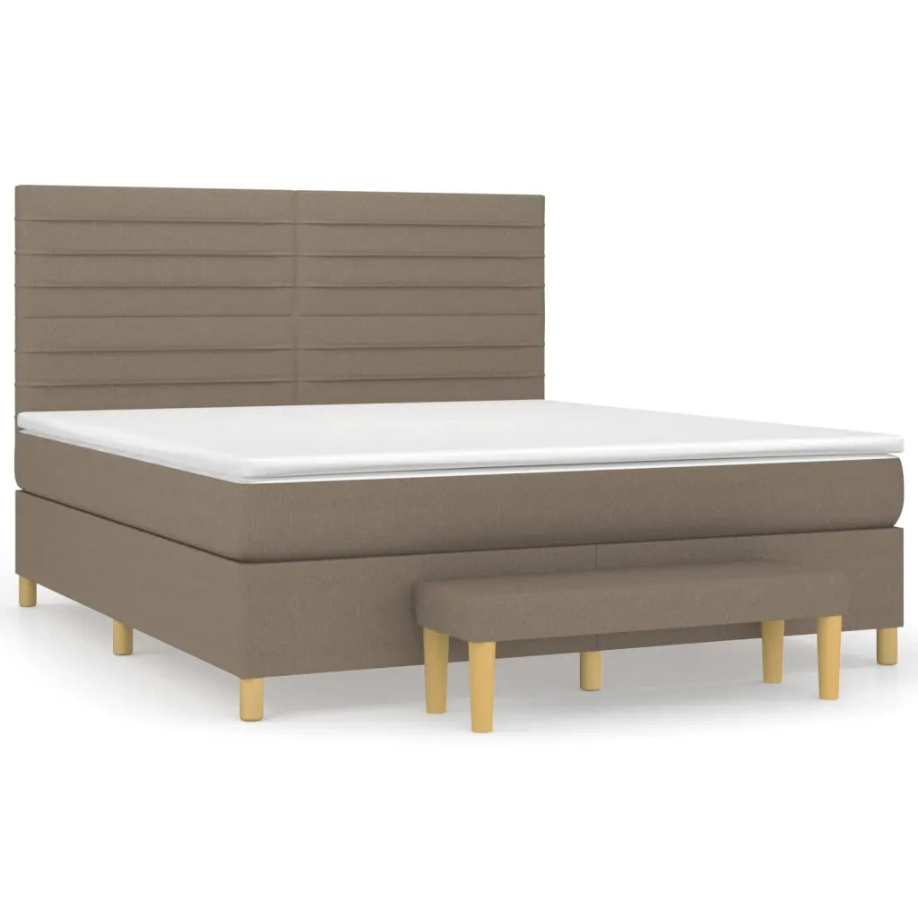 Giroletto a Molle con Materasso Tortora 180x200 cm in Tessuto