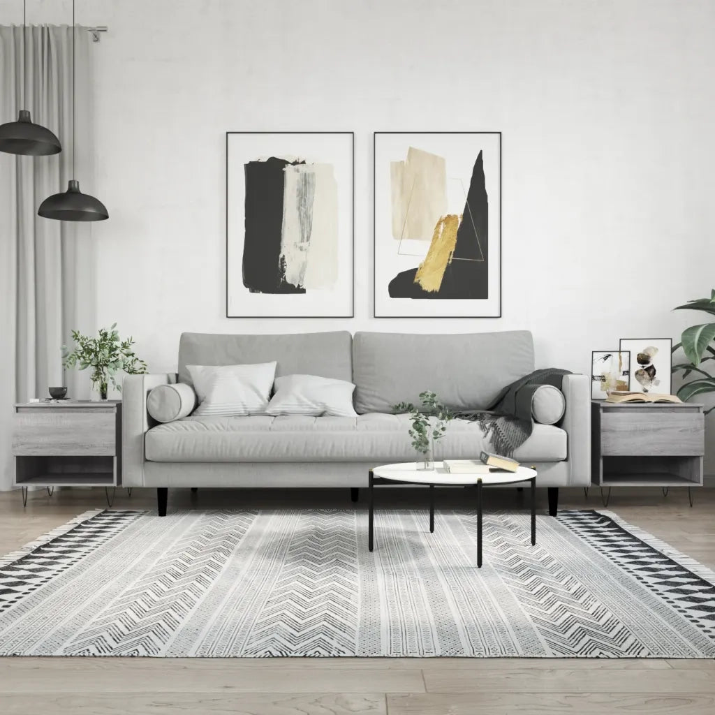 Tavolini Salotto 2pz Grigio Sonoma 50x46x50cm Legno Multistrato 830921