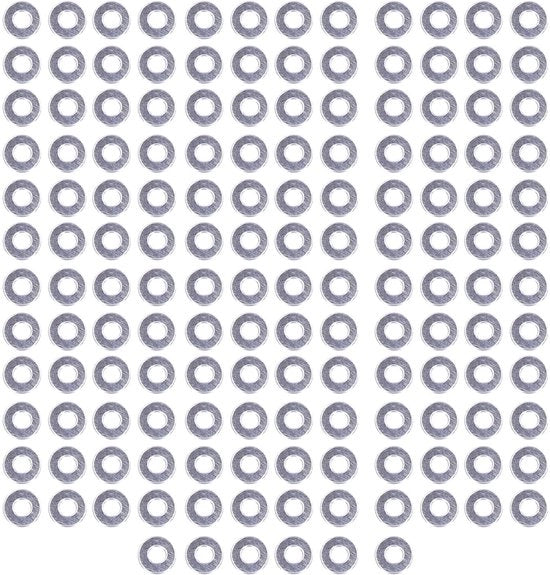 Assortimento di Anelli a Rete A2-70 in Acciaio Inossidabile - 150 pezzi - DIN125 - Resistente alle Sollecitazioni - Per Industria/Auto Manutenzione - Alta Durata - Anelli a Rete