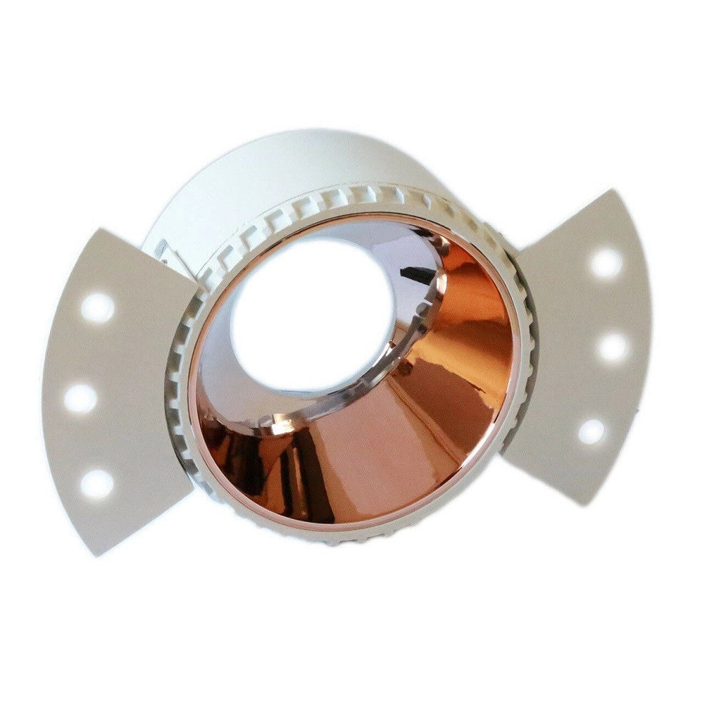 Trade Shop - Porta Faretto Da Incasso Lampadine Led Gu10 7watt Per Controsoffitto Cartongesso - Rose Gold  -tondo    -