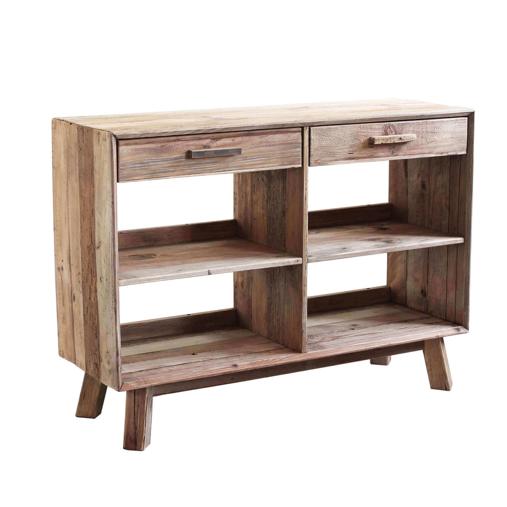 MOBILE DYLAN IN LEGNO DI PINO RICICLATO CON 2 CASSETTI 117,8 X 40 X H85 CM