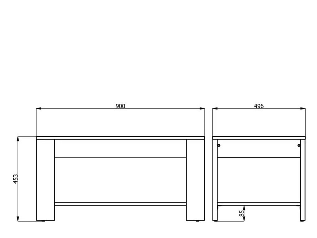 Signa, Tavolino da Salotto un Vano, 90x49.5x45.5h cm Bianco