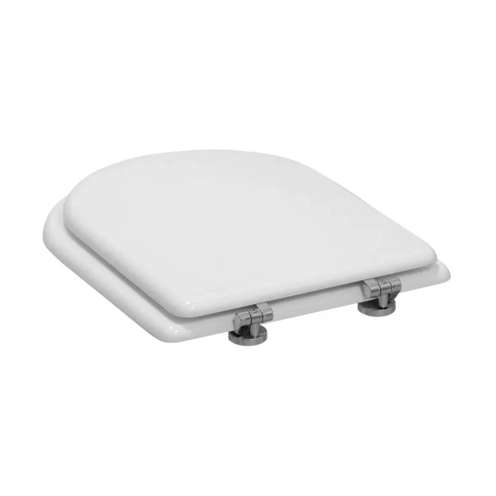 Copriwater Cesame Sintesi dedicato in legno rivestito bianco con cerniere