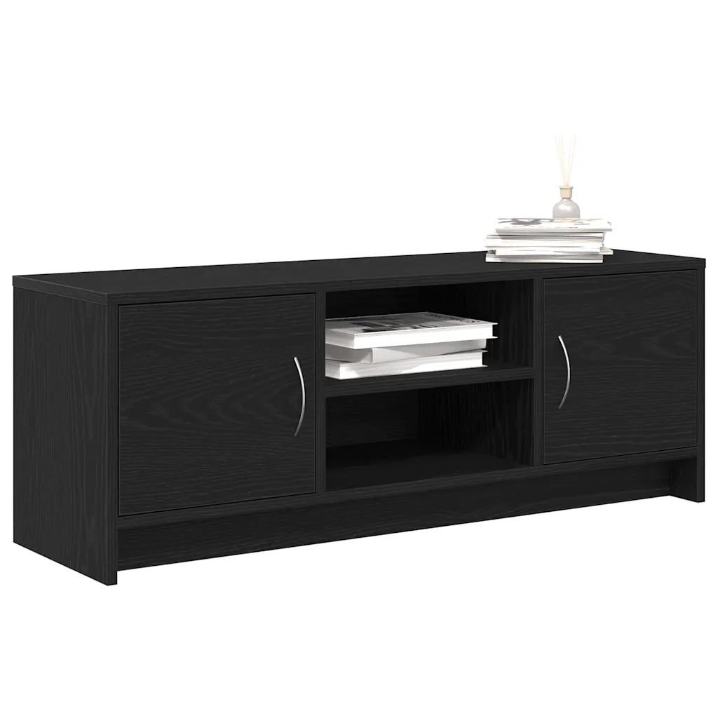 Mobile Porta TV Rovere Nero 102x30x37,5 cm Legno Multistrato 862411