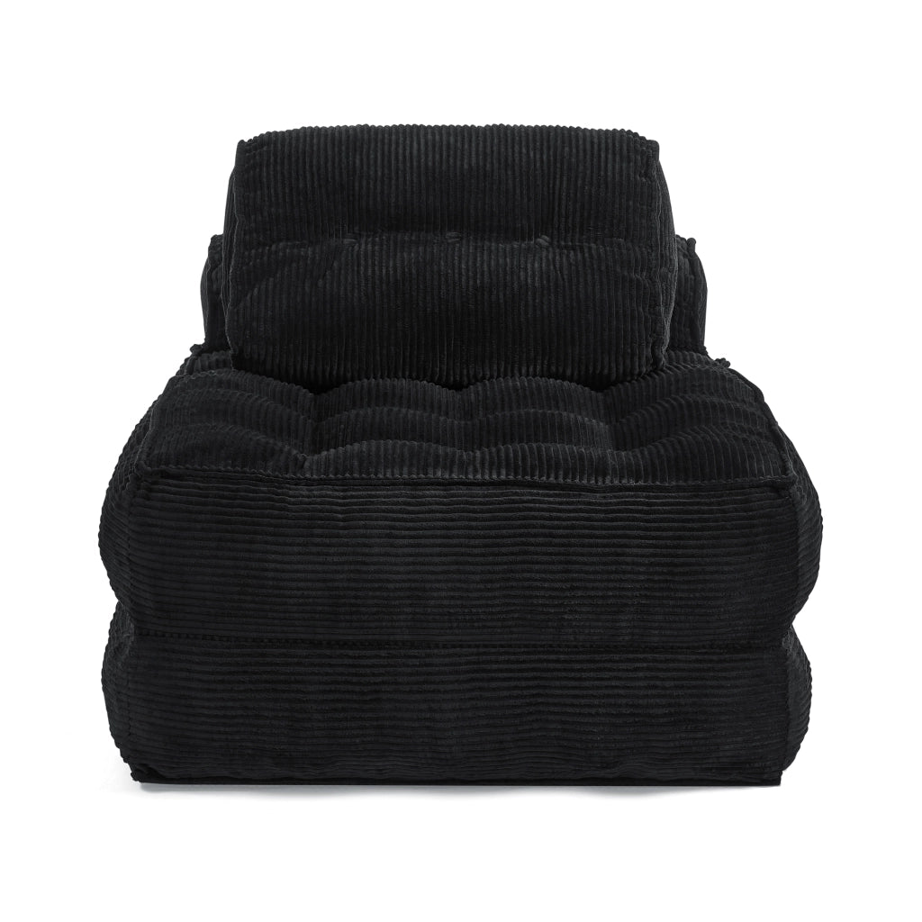 Poltrona Letto Pieghevole 2 in 1 in Velluto a Coste ¨C MINIMAL ¨C Nero, Schienale Regolabile