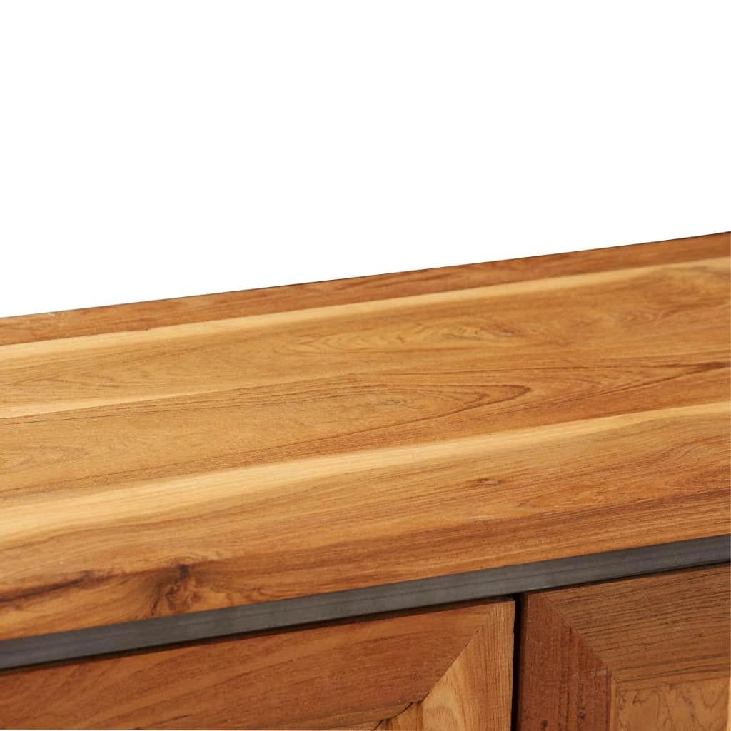 Credenza buffet consolle mobile contenitore in teak riciclato e acciaio 70 cm marrone 4402120