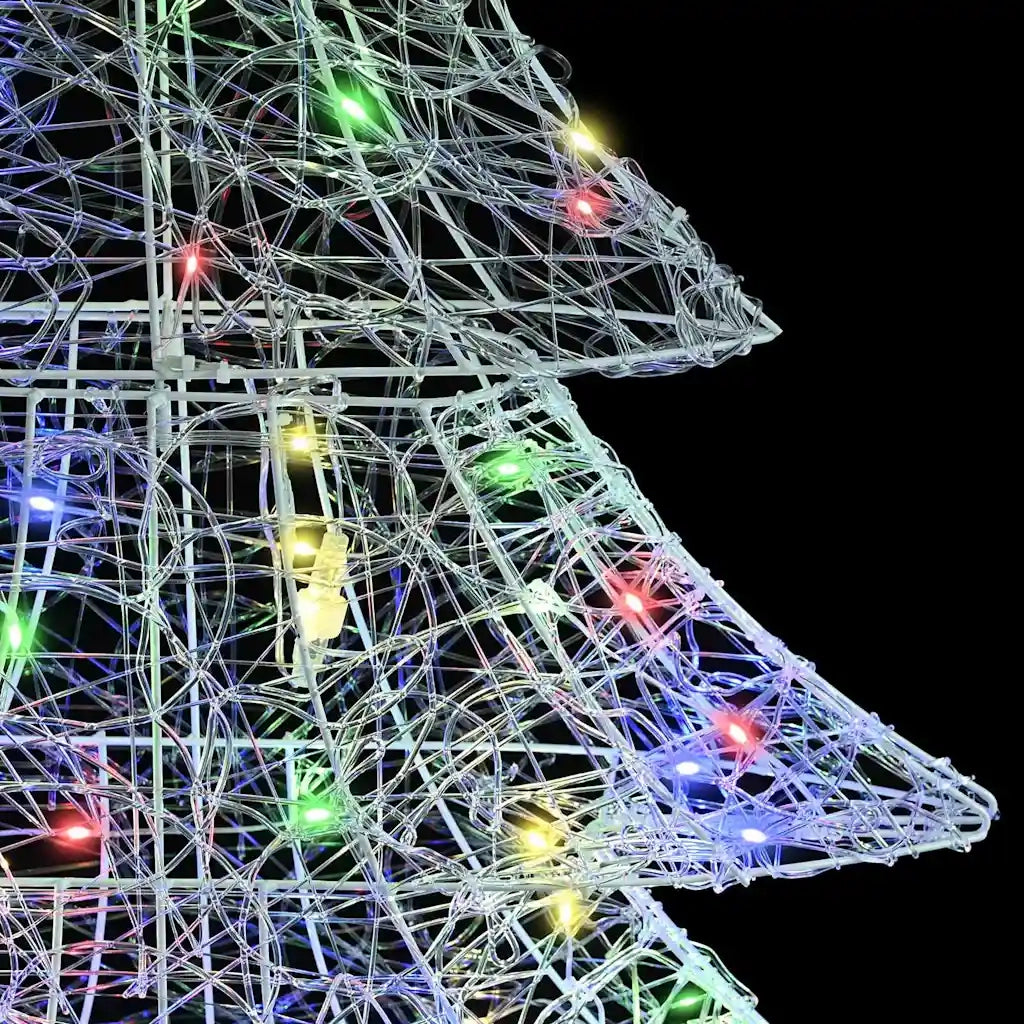 Albero di Natale con 100 LED Multicolore 120 cm Acrilico