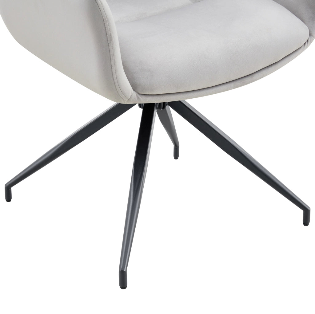 Sedia girevole 360° imbottita in tessuto grigio chiaro