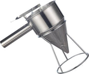 Dispensatore di Pannelli per Pancake in Acciaio Inox con Foro per Biscotti - Supporto Stabile - Controllo Preciso - Manico Rimosso - Robusto e Resistente all'Ossidazione - Attrezzo da Cucina per Muffins.