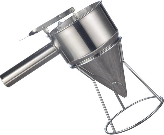 Dispensatore di Pannelli per Pancake in Acciaio Inox con Foro per Biscotti - Supporto Stabile - Controllo Preciso - Manico Rimosso - Robusto e Resistente all'Ossidazione - Attrezzo da Cucina per Muffins.