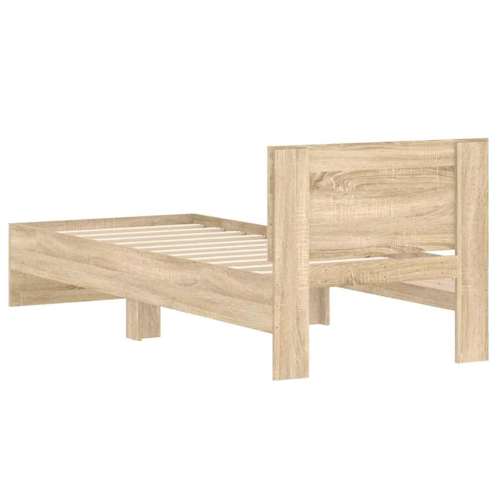 Struttura letto con testata-Giroletto Rovere Sonoma 80 x 200 cm 834203