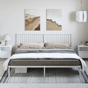 Giroletto con Testiera Metallo Bianco 193x203 cm 350937