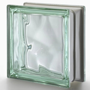 Vetromattone ondulato trasparente caraibi 190 x 190 x 80 mm confezione 6 pezzi