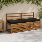 Cuscino per panchina SOEST 100% Poliestere Nero 140 x 50 x 8 cm 950254