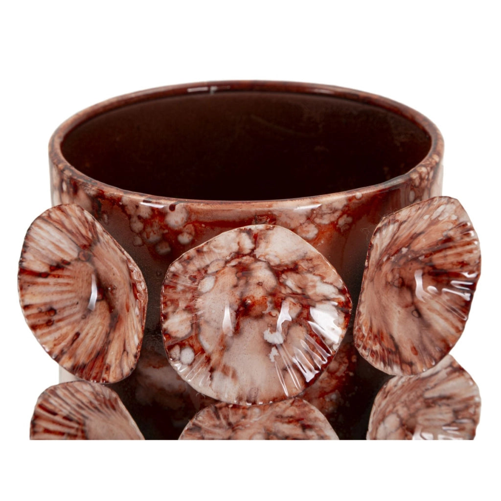 Vaso Decorativo VKH854, Rosso, Metallo, 12,5x12,5x24 cm