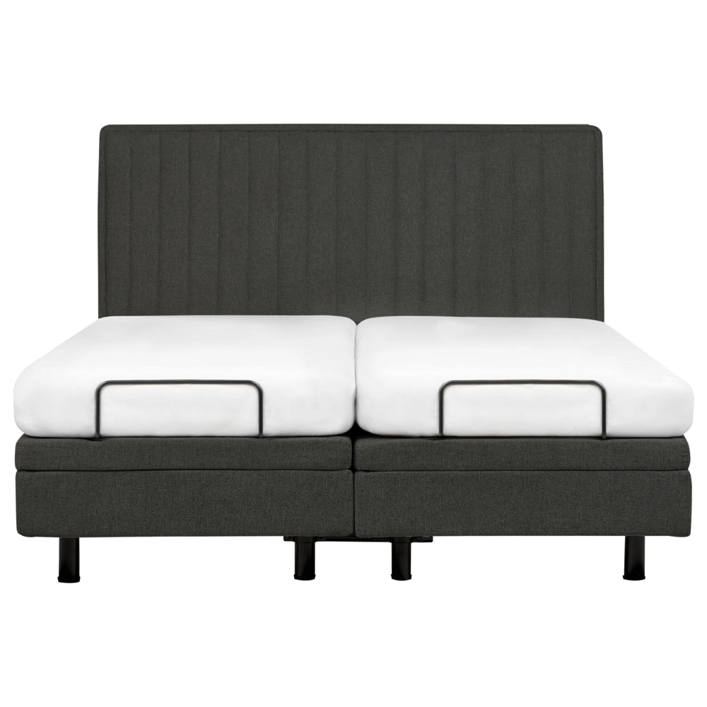 Letto matrimoniale grigio scuro regolabile elettricamente con telecomando 180 x 200 cm stile moderno