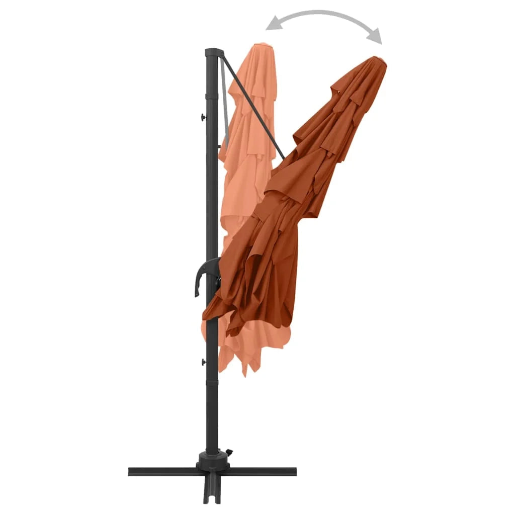 Ombrellone a quattro livelli con palo in alluminio 250 x 250 cm arancione 02_0008796