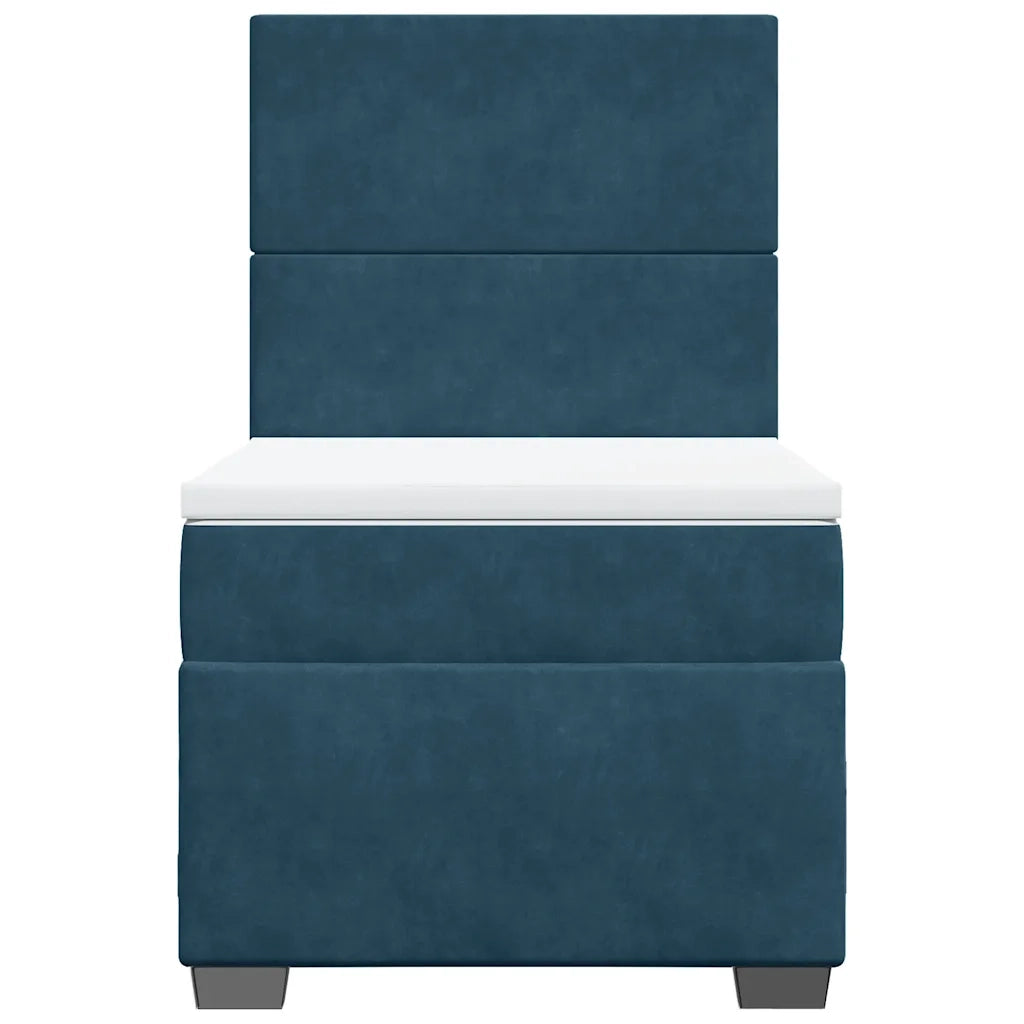 Giroletto a Molle con Materasso Blu 90x200 cm in Velluto