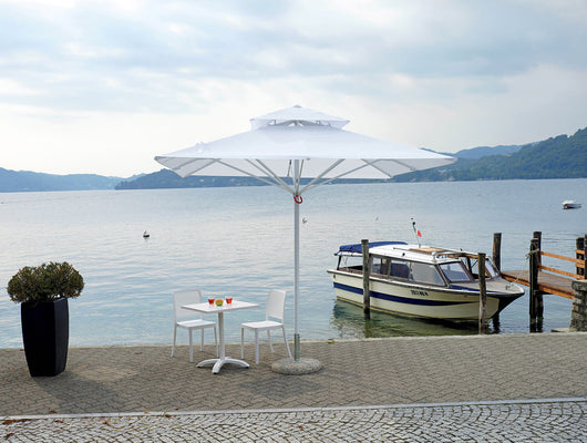 Ombrellone da Giardino 3x3 m Palo Ø60 mm Telo in Polietilene Bianco