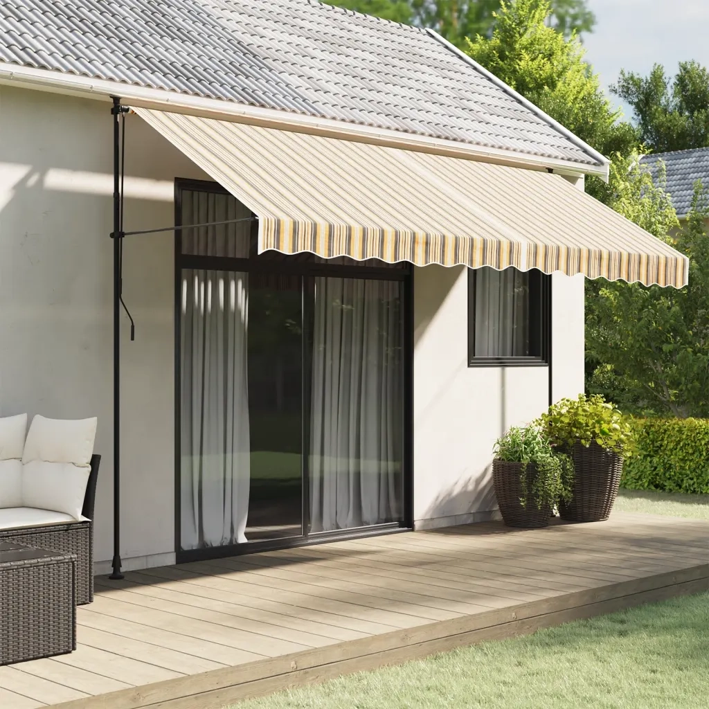 Tessuto di Ricambio per Tenda-Ricambio telo per tenda da sole Strisce Multicolore 4x3 m 974724