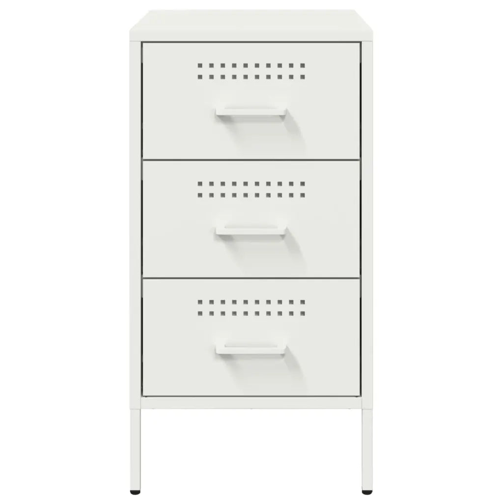 vidaXL Comodino Bianco 36x39x68 cm in Acciaio