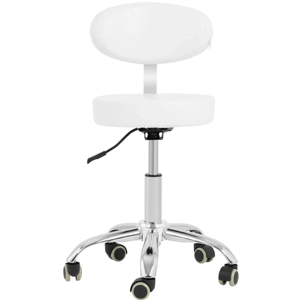 Poltrona estetica elettrica con sgabello girevole 300 watt 150 kg bianca 14_0009009