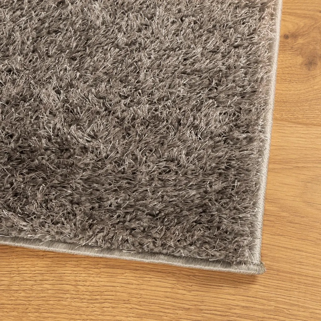 Tappeto a Pelo Lucido Lungo ISTAN Effetto Grigio 80x150 cm 375674