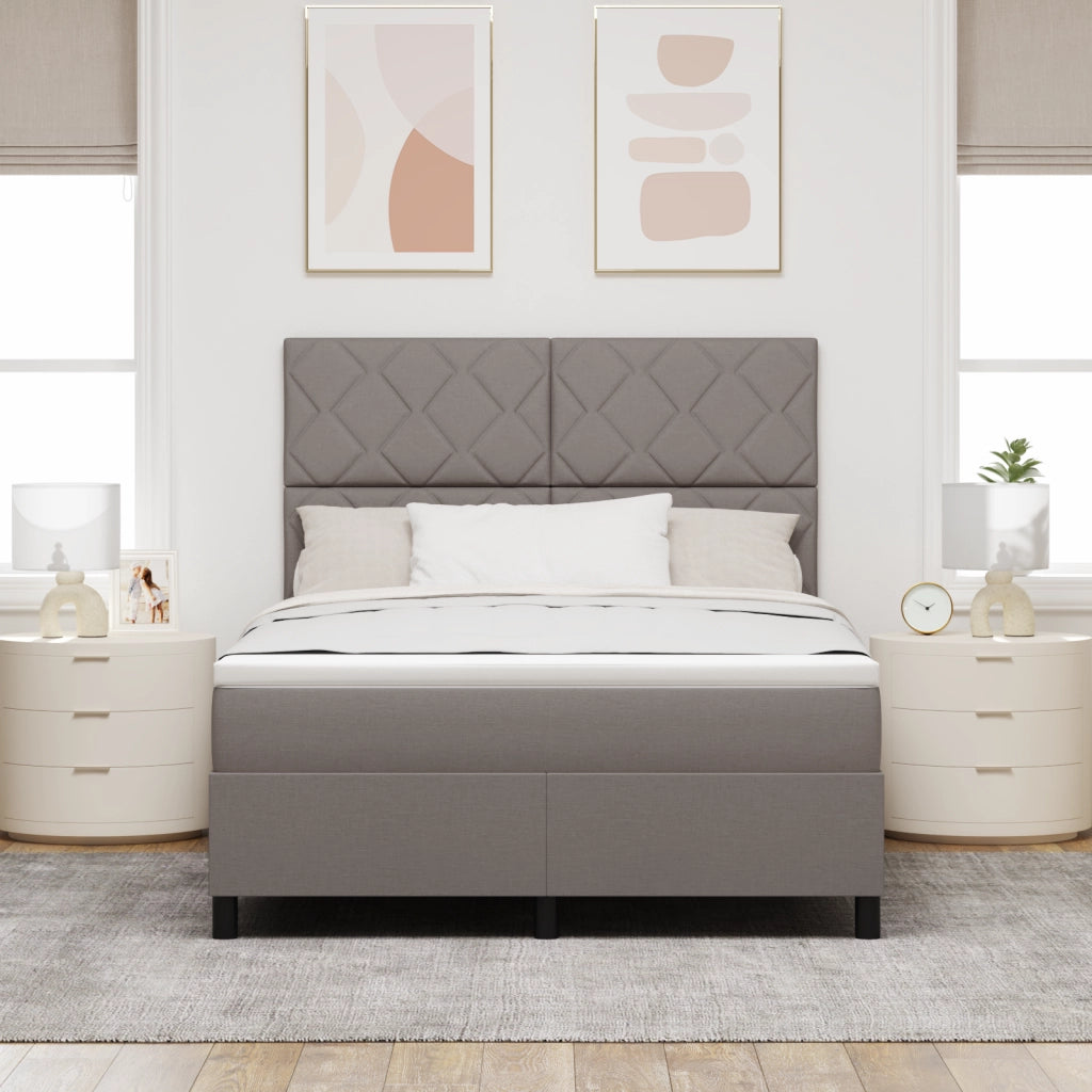 Letto Box Spring con Materasso & LED Talpa 160x200 cm Tessuto