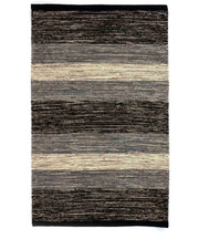 Tappeto HAPPY GRIGIO cm.55x230 disegno a righe 100% cotone, tappetino stuoia bagno multiuso lavabile