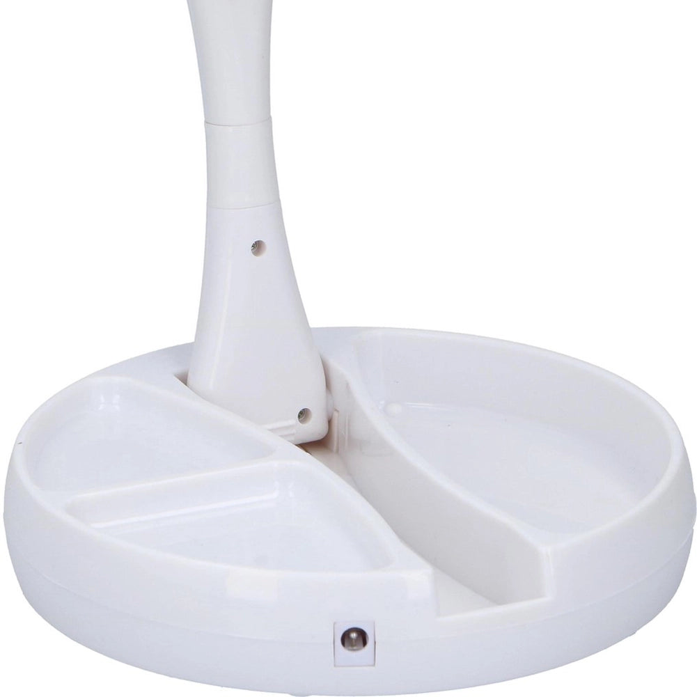 Specchio Cosmetico 21 Luci LED Pieghevole + Scomparti Porta Trucco Doppio Zoom