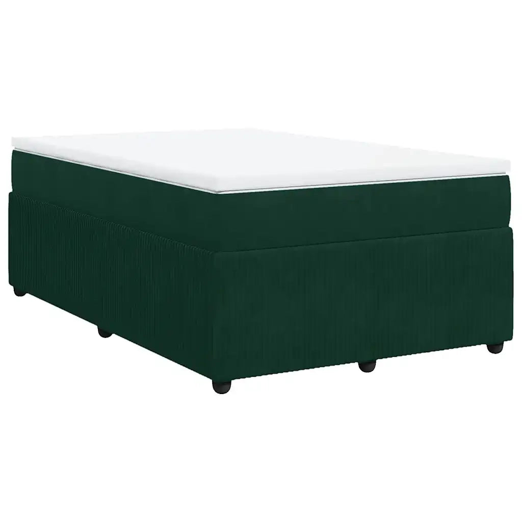Giroletto a Molle con Materasso Verde Scuro 120x200 cm Velluto