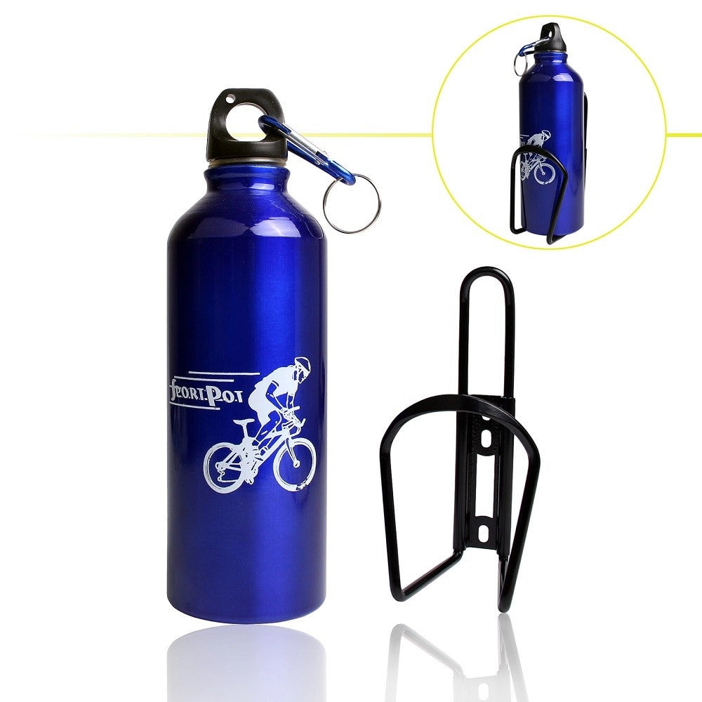 Trade Shop - Borraccia In Alluminio Tappo Ermetico Con Moschettone Da 500 Ml Colorate Xc-2504 -