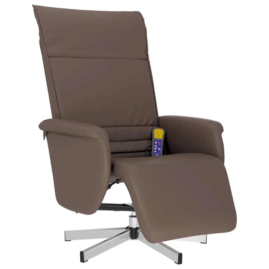 Divano Sedia-Poltrona Reclinabile Massaggio Poggiapiedi Marrone Similpelle 873686