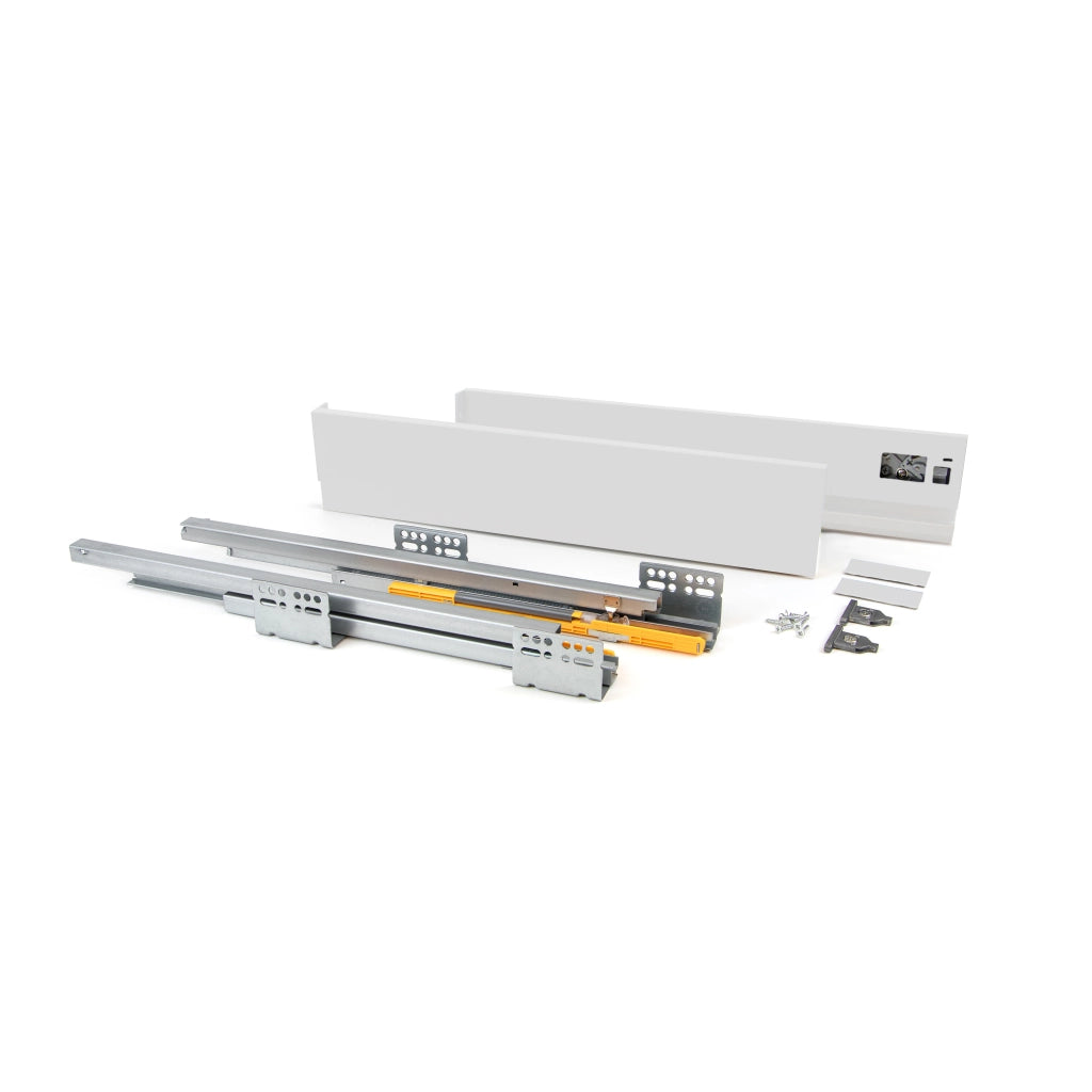 Emuca Cassetto esterno Concept 30 kg altezza 138 mm, 450, Verniciato bianco, Acciaio, 1 u.