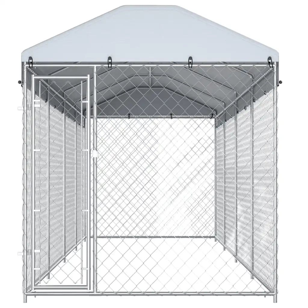 Recinzione per Cani da Esterno con Tetto 760x190x225 cm 145031