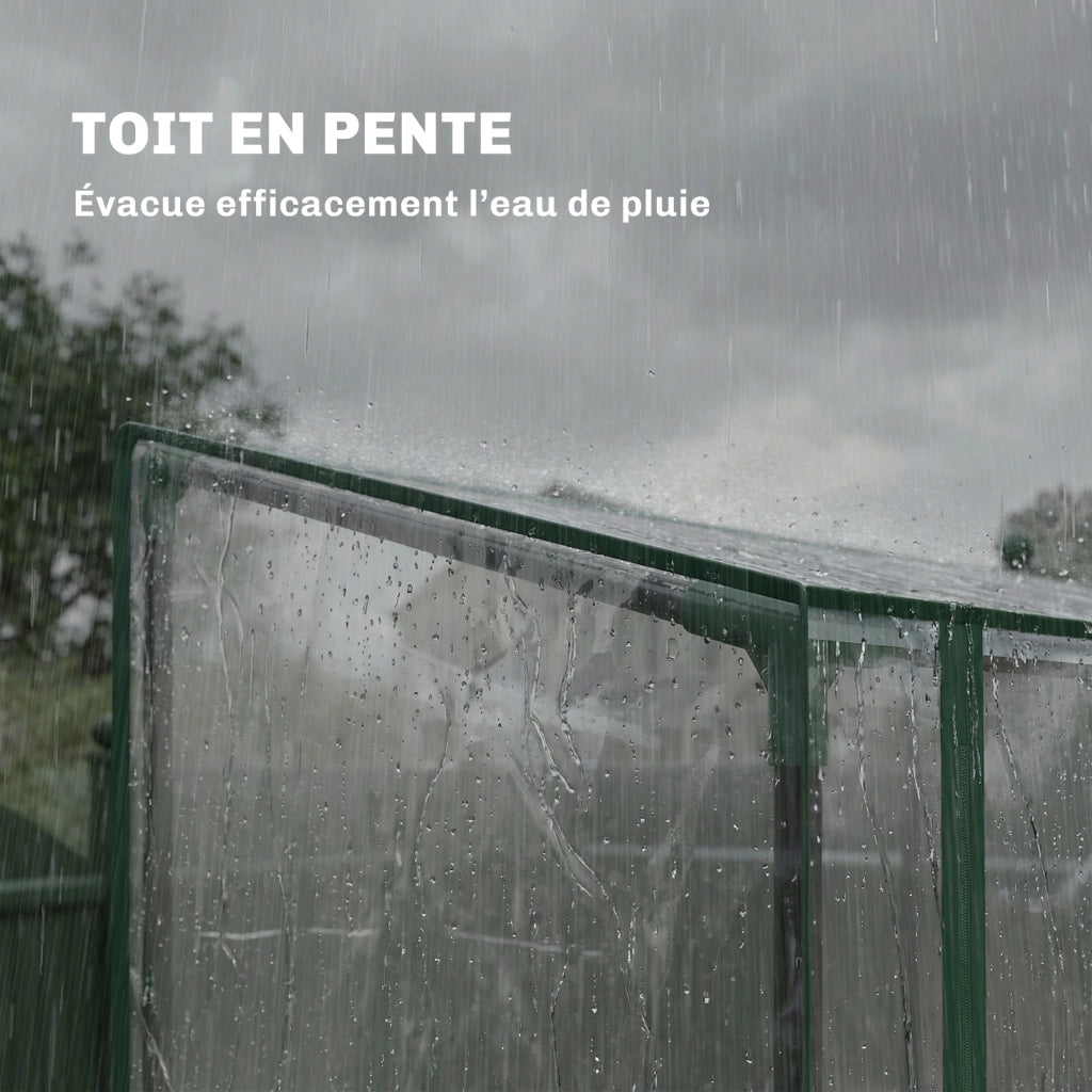 Serra da giardino con ripiani 3 livelli ¨C Minimal ¨C PVC trasparente, telaio acciaio, 2 porte scorrevoli