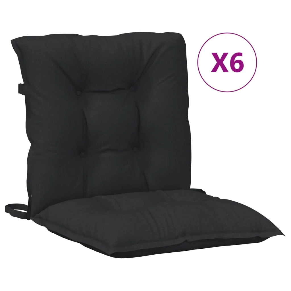 Set di Cuscini per Sedia Bassa 6 pcs Melange Nero